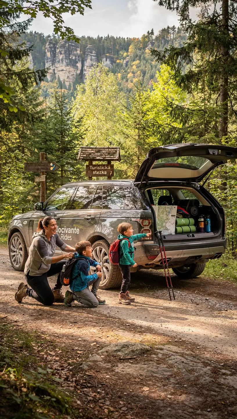 Luxusní sportovní auto zaparkované na malebné ulici v Praze.